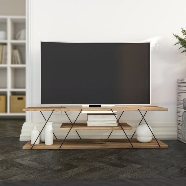 Маса за телевизор от декор от орех в естествен цвят 120x33 cm Canaz – Kalune Design-image-1