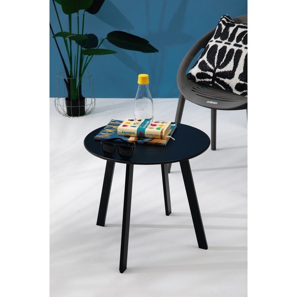 Черна градинска маса Full Steel, ø 50 cm - Le Bonom-image-3