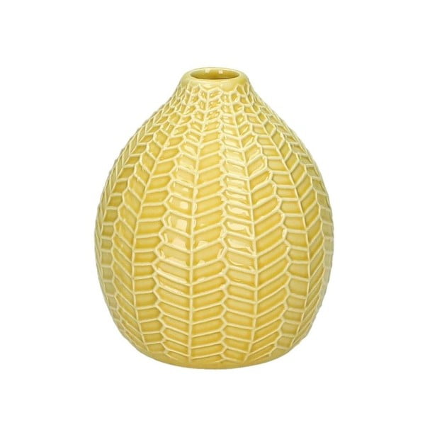 Citrónově žlutá keramická váza HF Living, 13 cm