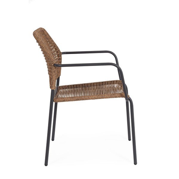 Тъмносив/в естествен цвят метален градински стол Jable – Bizzotto-image-3