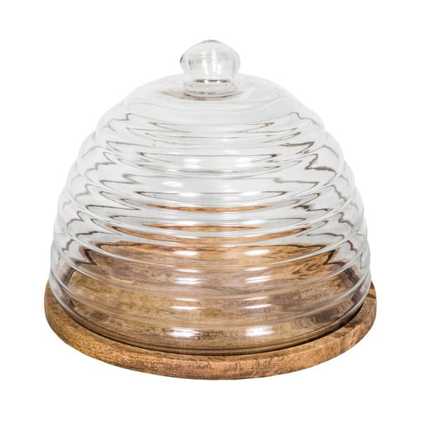 Дървена тава със стъклен капак Cloche - Antic Line