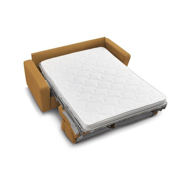 Разтегателен диван от рипсено кадифе в цвят горчица 195 cm Monaco – Bobochic Paris-image-4