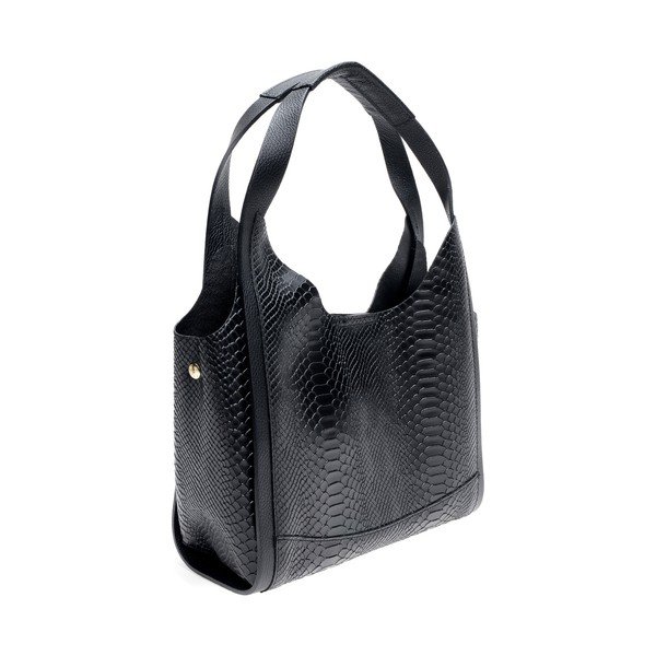 Черна кожена чанта Sierra - Mangotti Bags-image-2
