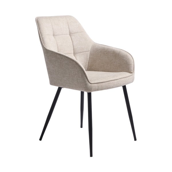 Бежов тапициран трапезен стол с подлакътници Nolan – Unique Furniture