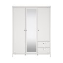 Бял гардероб с огледало 150x199x58 cm Madrid – Tvilum