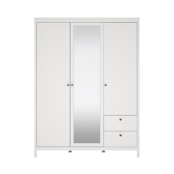 Бял гардероб с огледало 150x199x58 cm Madrid – Tvilum