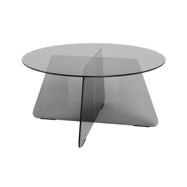 Сива стъклена кръгла масичка за кафе ø 80 cm Samos – Actona