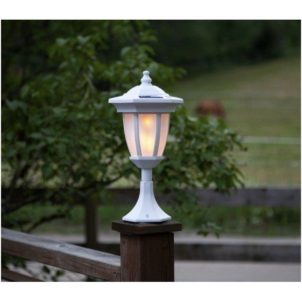 Бяло външно слънчево LED осветително тяло Flame - Star Trading-image-1