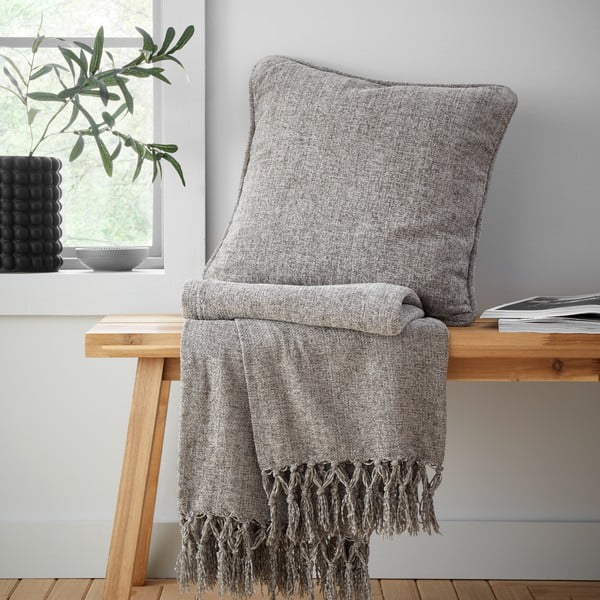 Сиво одеяло от шенил 130x170 cm Wilson – Catherine Lansfield-image-4