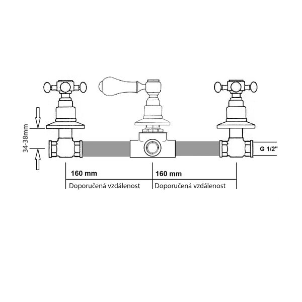 Вградена душ батерия в лъскаво-сребрист и златист цвят (2 изхода) Antea – Sapho-image-3