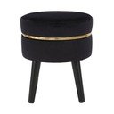 Черна табуретка с тапицерия Paris, ⌀ 35 cm - Mauro Ferretti