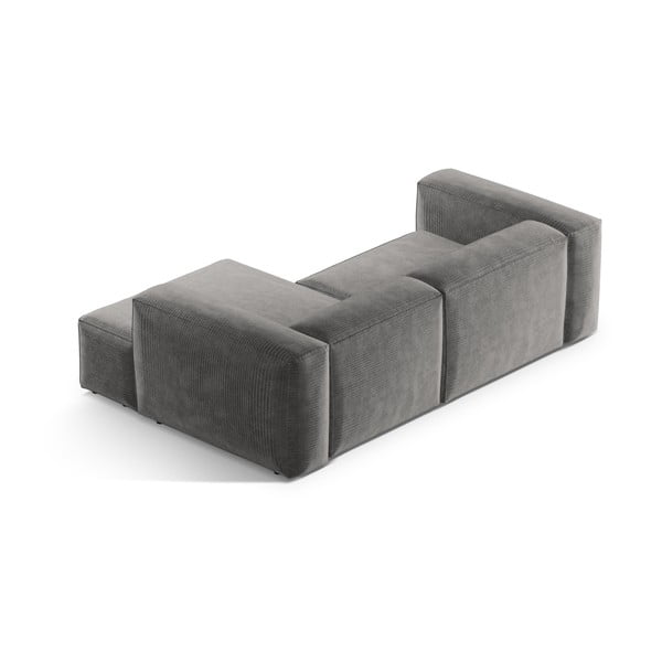 Светлосив ъглов диван от рипсено кадифе (десен ъгъл) Bergamo – Cosmopolitan Design-image-4