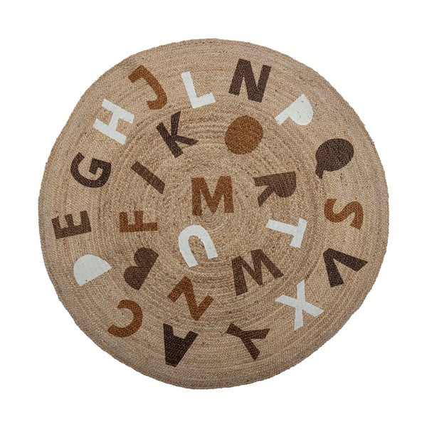 Ютен кръгъл килим в естествен цвят ø 130 cm Dinne – Bloomingville Mini