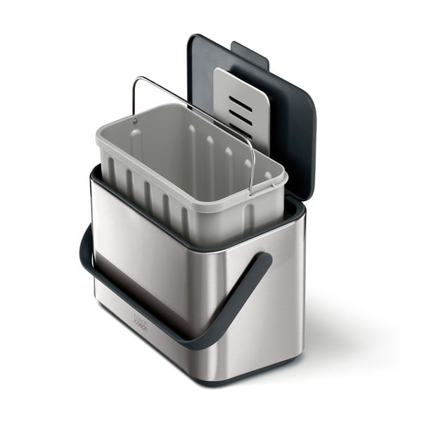 Контейнер за компостируеми отпадъци сребърен 4 l Collect – Joseph Joseph-image-1