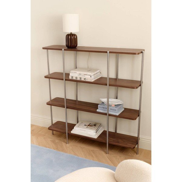 Стелаж от декор от орех в тъмно естествен цвят 120x120x30 cm Lyllo – Ellos Home-image-1