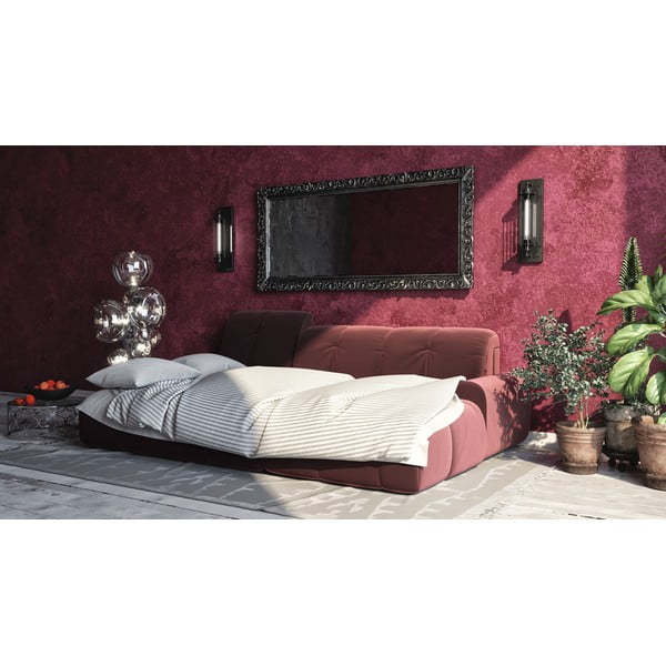 Тъмнорозов кадифен диван Devichy ъглов диван, десен ъгъл Tous - devichy-image-1