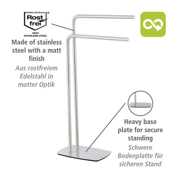 Стойка за кърпи от неръждаема стомана Iria - Wenko-image-4