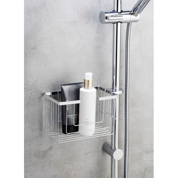 Рафт за баня без пробиване от неръждаема стомана в блестящо сребрист цвят Valognes – Wenko-image-1