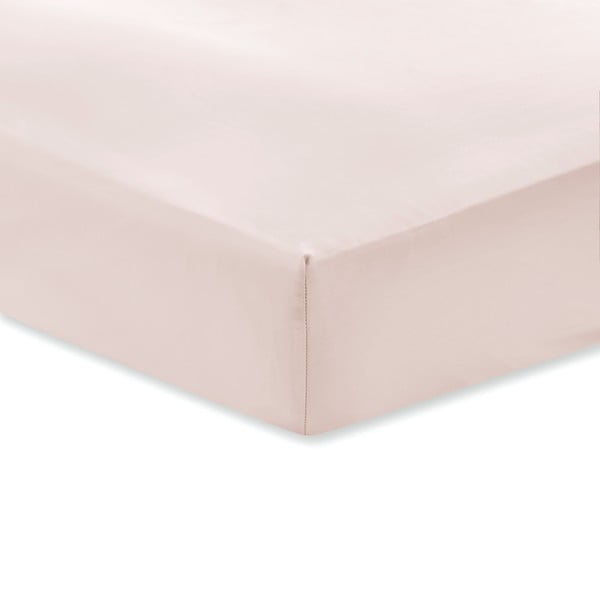 Розов чаршаф от памучен сатен Classic, 90 x 190 cm - Bianca