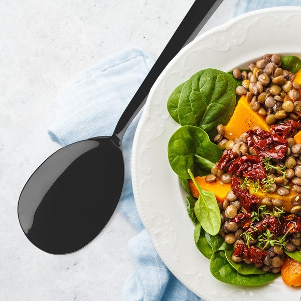 Прибори за сервиране на салата от неръждаема стомана Black – Orion-image-1