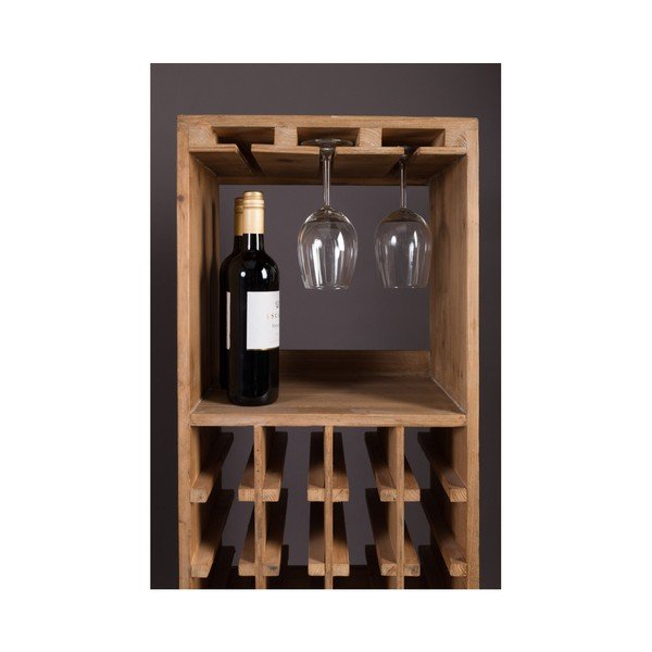 Кафяв шкаф за вино от масивна ела брой бутилки 28, 43,5x118,5 cm Claude – Dutchbone-image-2