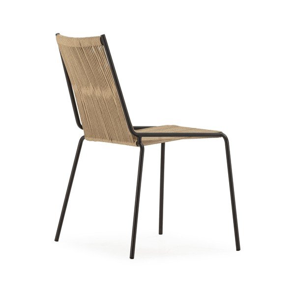 Бежови метални трапезни столове в комплект за подреждане 2 бр. Emily – Marckeric-image-4