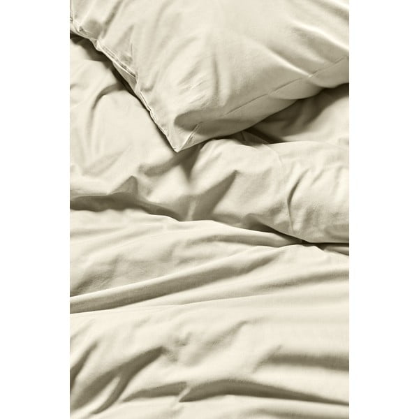Двойно спално бельо от измит памук в цвят слонова кост , 200 x 200 cm - Bonami Selection-image-1