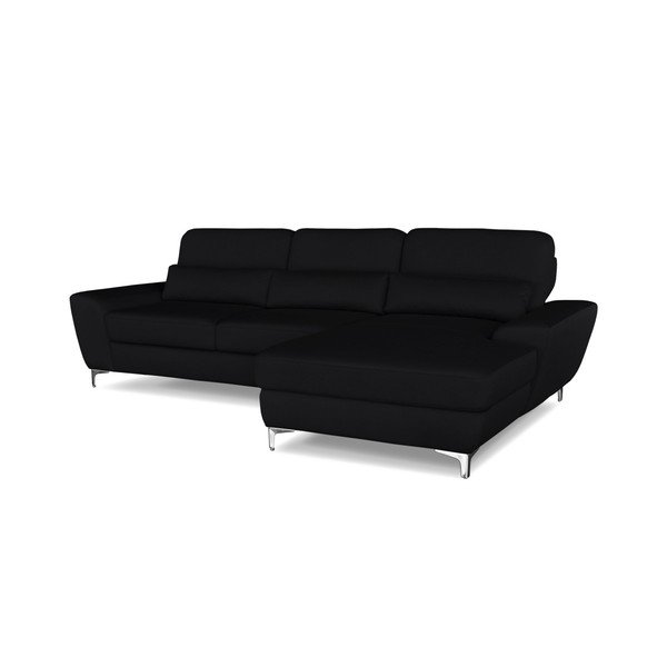 Černá rohová rozkládací pohovka Windsor & Co. Sofas Omega, pravý roh-image-3