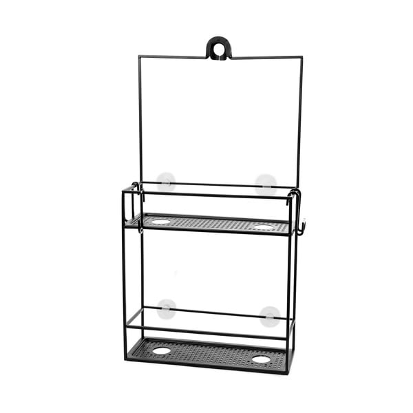 Черен висящ стоманен рафт за баня Cubiko - Umbra-image-2