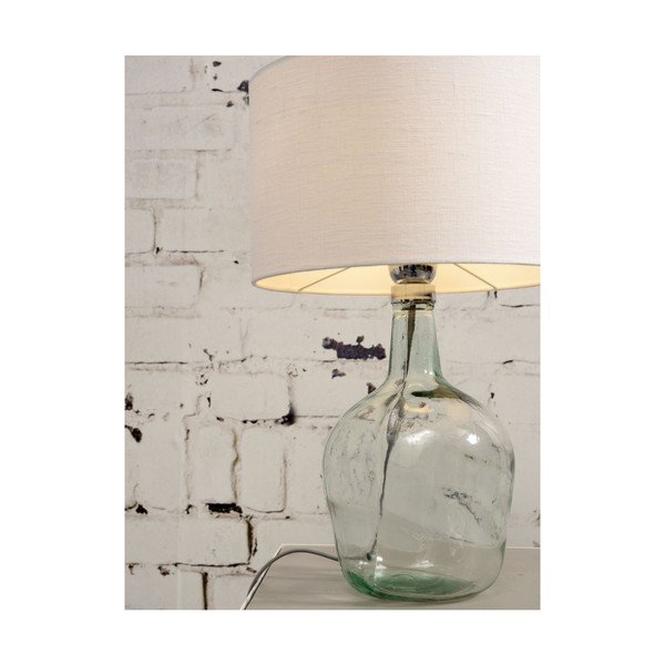 Настолна лампа със светлобежов абажур и конструкция от рециклирано стъкло Мурано, ⌀ 47 cm - Good&Mojo-image-1