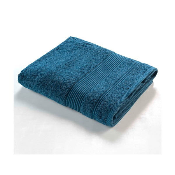 Тъмносиня памучна хавлиена кърпа от тери 90x150 cm Tendresse – douceur d'intérieur