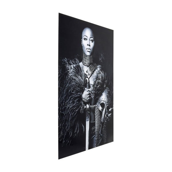 Zasklený černobílý obraz Kare Design Lady Knight, 150 x 100 cm-image-3