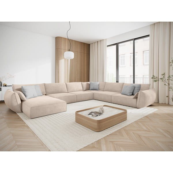 Бежов ъглов диван (десен ъгъл) Vanda - Mazzini Sofas-image-1