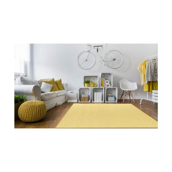 Жълт килим за открито , 160 x 230 cm Braid - Floorita-image-3