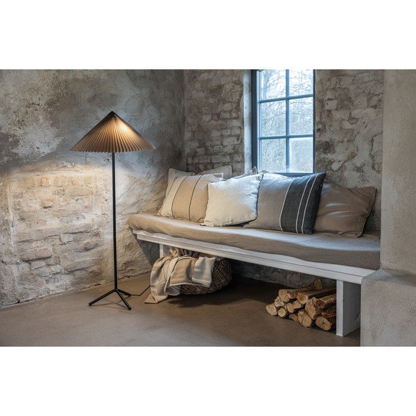 Черно-сива подова лампа с текстилен абажур (височина 140 см) Plisado - Markslöjd-image-2