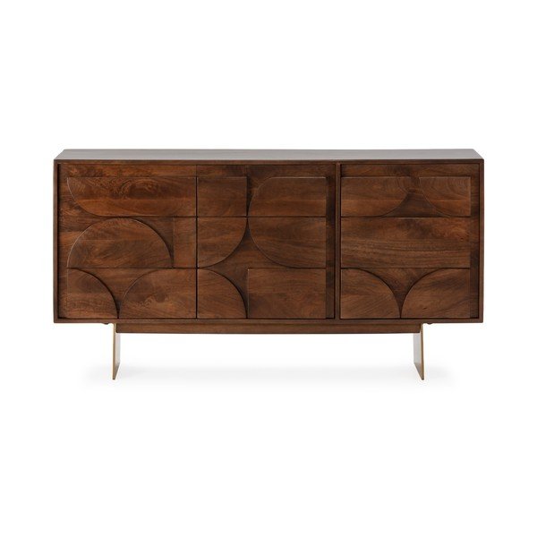 Кафяв скрин от масивно манго 145x76x40 cm Trisha – MOME