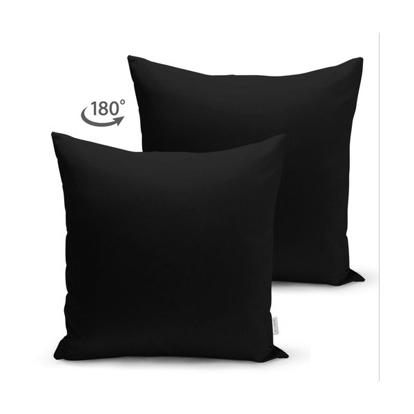 Черна калъфка за възглавница , 45 x 45 cm - Minimalist Cushion Covers-image-1