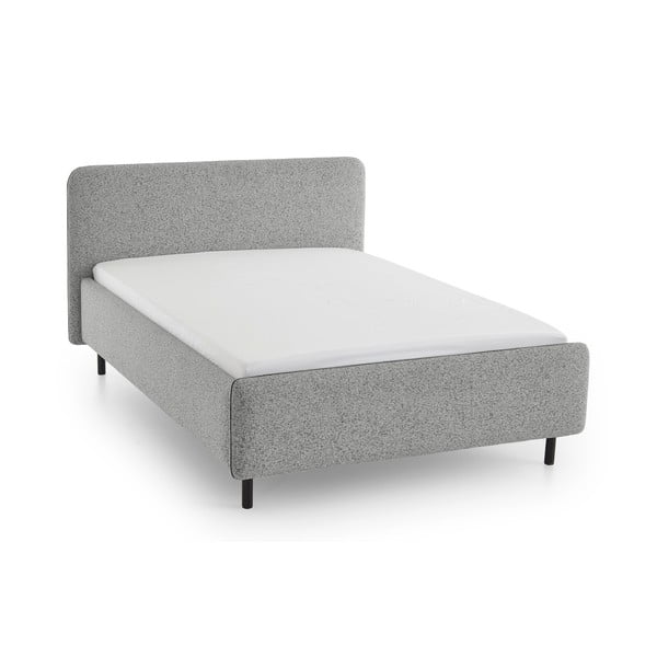 Светлосиво двойно легло 160x200 cm тапицирано без ламелно дъно Primo – Meise Möbel-image-2