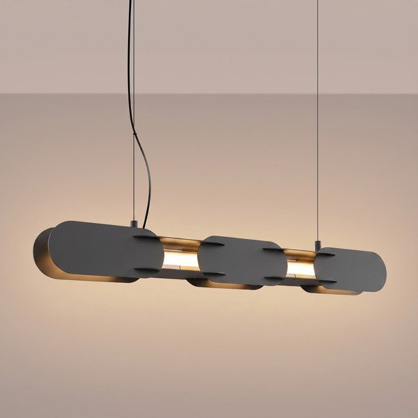 Черно метално LED висящо осветително тяло CHAIN – Thoro-image-1