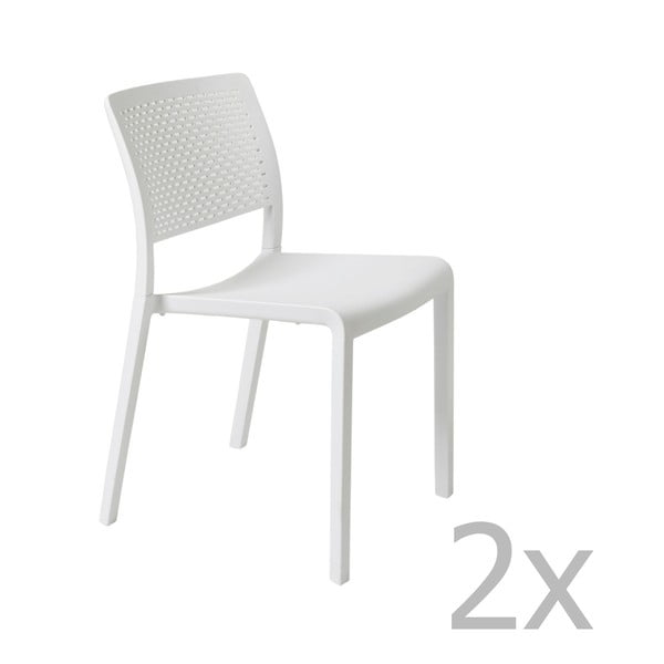 Комплект от 2 бели градински стола Trama Simple - Resol