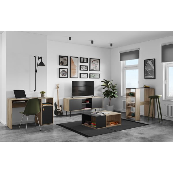 Работна маса с дъбов плот 50x115 cm Oxford - TemaHome-image-1