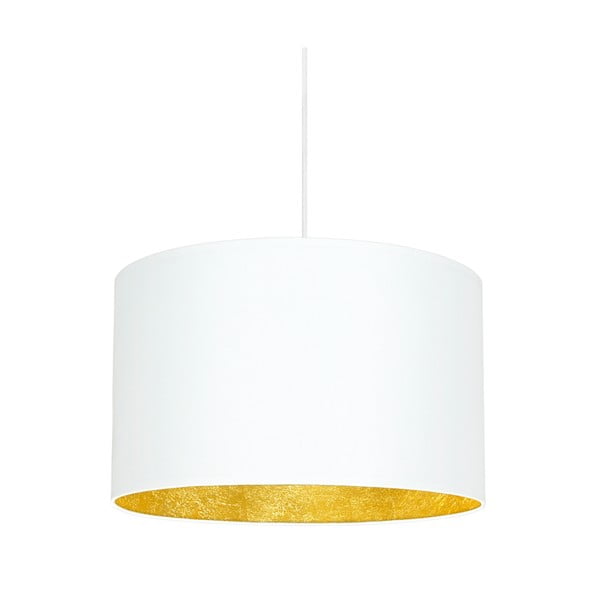 Бяла лампа за таван със златист интериор , ⌀ 40 cm Mika - Sotto Luce