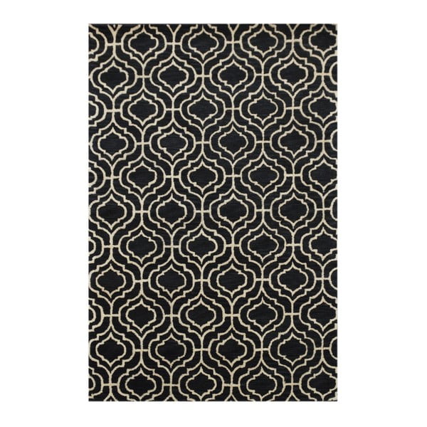 Černý ručně tuftovaný koberec Dallas, 153x244 cm