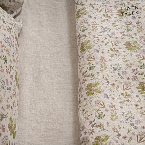 Еластичен ленен чаршаф естествен 160x200 cm Natural – Linen Tales-image-1