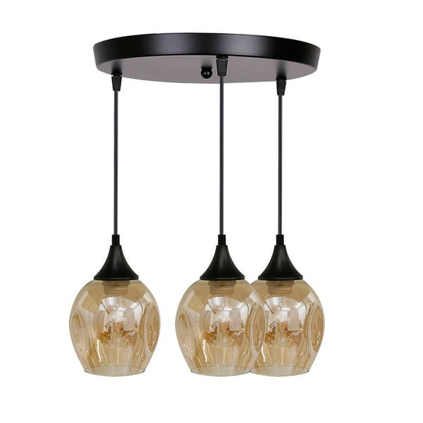 Черно висящо осветително тяло със стъклен абажур Aspa - Candellux Lighting-image-3