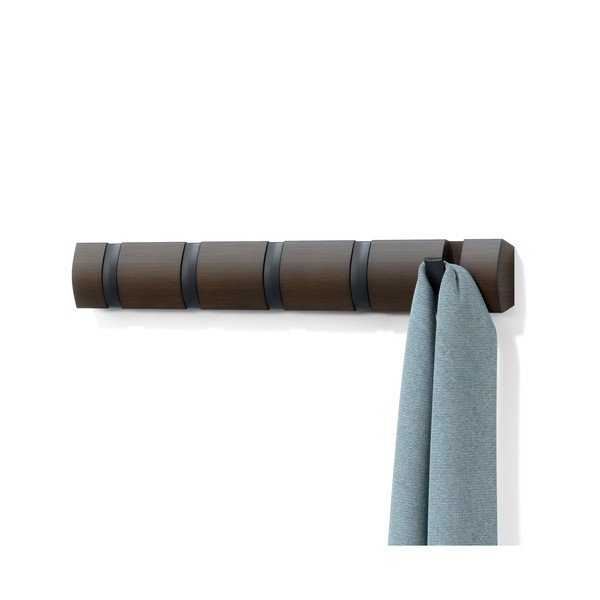 Тъмнокафява стенна закачалка от масивна топола Flip – Umbra-image-4