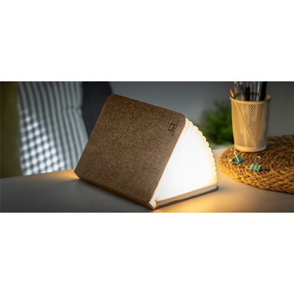 Тъмнокафява голяма LED настолна лампа във формата на книга Booklight - Gingko