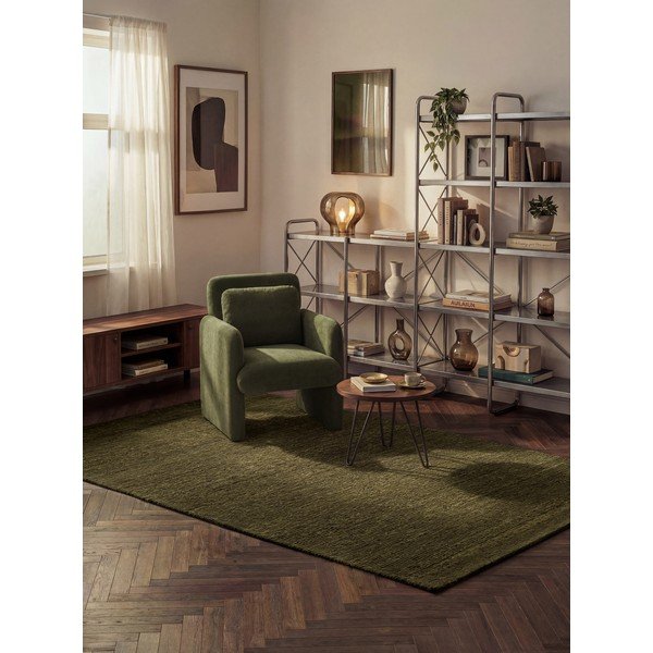 Тъмнозелен ръчно изработен вълнен килим 200x290 cm Bexley Woolwich – Ted Baker-image-1