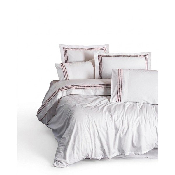 Бяло двойно удължено спално бельо от памук Renforcé 240x220 cm Red Heritage Lines – Mila Home Luxury