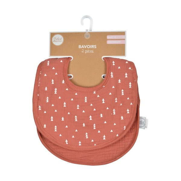 Муселинови детски лигавници в тухлен цвят 2 броя – Bébé Douceur-image-2